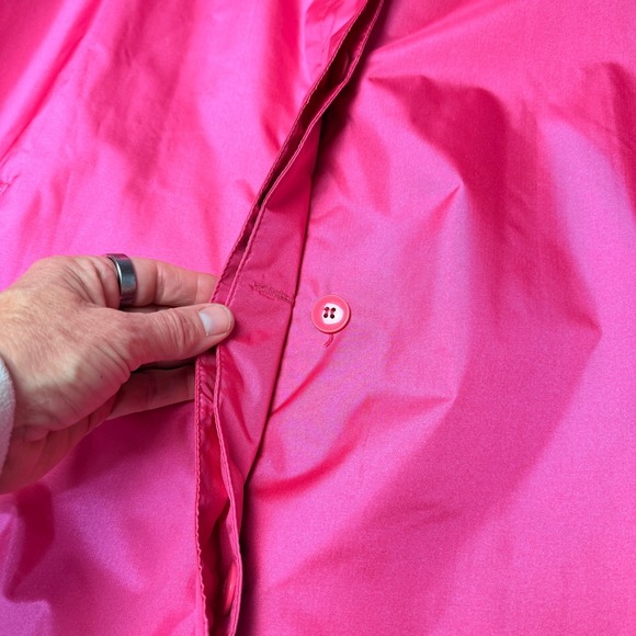 Neiman Marcus Sz 6 Princess Pink Oversized Trench Raincoat Nylon Water Resistant - Picture 4 of 12